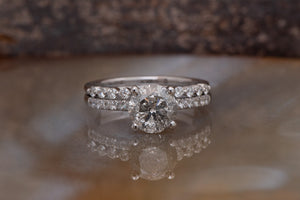 3.64salt&pepper diamond-Salt and Pepper diamond engagement ring-Solitaire ring-Promise ring-Salt and pepper ring-Wedding set-Galaxy diamond