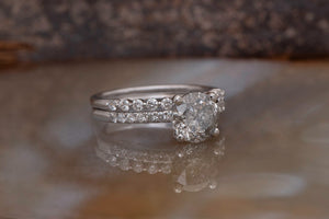 3.64salt&pepper diamond-Salt and Pepper diamond engagement ring-Solitaire ring-Promise ring-Salt and pepper ring-Wedding set-Galaxy diamond