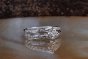 1 ct diamond ring-Hidden Halo Engagement Ring-Diamond Engagement Ring-Art deco ring-Knot ring-Promise ring-Round halo-Celtic diamond ring