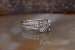 3.64salt&pepper diamond-Salt and Pepper diamond engagement ring-Solitaire ring-Promise ring-Salt and pepper ring-Wedding set-Galaxy diamond