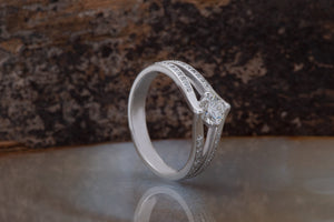 1 ct diamond ring-Hidden Halo Engagement Ring-Diamond Engagement Ring-Art deco ring-Knot ring-Promise ring-Round halo-Celtic diamond ring