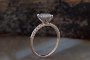 2ct salt & pepper diamond-Salt and Pepper diamond engagement ring-4 prong solitaire ring-2 ct diamond-Salt and pepper ring-Grey diamond ring