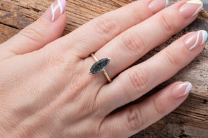 3.91 ct salt & pepper diamond-Salt and Pepper diamond engagement ring-Marquise ring-Promise ring-Custom Ring- salt and pepper ring