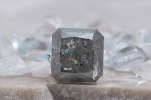 5.7 ct Grey diamond salt and pepper engagement ring