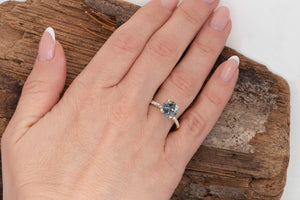 1.12 ct Salt & Pepper diamond solitaire engagement ring - 14k Yellow Gold-4 prong solitaire,black diamond ring,Diamond,diamond jewelry,diamond ring,engagement ring,gold diamond ring,gold ring,grey diamond ring,halo ring,handmade jewelry,Round,salt and pepper ring,vs,vvs,wedding ring,yellow gold ring