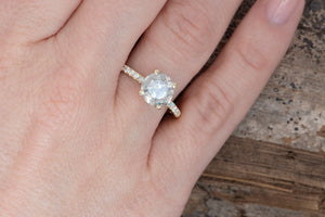 2 carat salt & pepper diamond-Salt and Pepper diamond engagement ring-4 prong solitaire ring-Promise ring-Custom Ring- salt and pepper ring