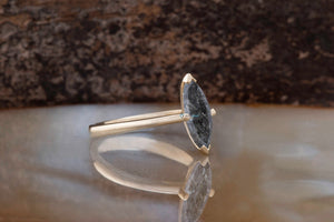 3.91 ct salt & pepper diamond-Salt and Pepper diamond engagement ring-Marquise ring-Promise ring-Custom Ring- salt and pepper ring