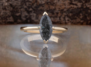 3.91 ct salt & pepper diamond-Salt and Pepper diamond engagement ring-Marquise ring-Promise ring-Custom Ring- salt and pepper ring