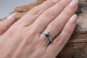 2.12carat salt & pepper diamond-Salt and Pepper diamond engagement ring-Grey diamond ring engagement-Grey diamond ring-Salt and pepper ring