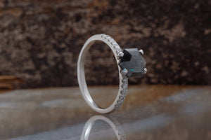 2.12carat salt & pepper diamond-Salt and Pepper diamond engagement ring-Grey diamond ring engagement-Grey diamond ring-Salt and pepper ring