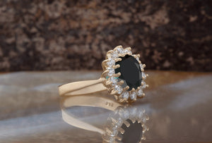 2 ct oval ring-1 ct Black diamond ring-1 ct Diamond ring- Gatsby Diamond Engagement Ring-Promise ring-Vintage black diamond ring