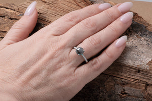 2.12carat salt & pepper diamond-Salt and Pepper diamond engagement ring-Grey diamond ring engagement-Grey diamond ring-Salt and pepper ring