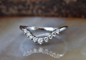 1 ct engagement ring-1 ct diamond ring-  Diamond cluster wedding set-Art deco ring-Curved band set-Enhancer ring guard-Diamond wedding set