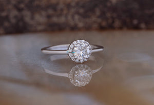 Halo wedding ring-Engagement Ring-Diamond Engagement Ring-Solid gold ring-Dainty Promise Ring-Promise ring-Halo diamond ring-Art deco ring-4 prong engagement,Art deco ring,Dainty Promise Ring,dainty ring,engagement ring,Estate diamond ring,Gold Solitaire Ring,Halo diamond ring,halo wedding band,halo wedding ring,Promise ring,Round,solid gold ring,vs,vvs,women jewelry