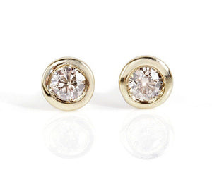 Diamond Earrings 1/2 carat Gold -Gold Earrings-Stud Earrings-Solitaire diamond earrings-Art deco earrings-Gift for her-Cluster earrings