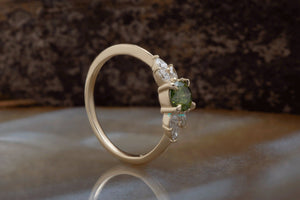 Art deco Engagement Ring-Leaves engagement ring-anniversary ring,Art deco engagement,Custom Ring,diamond engagement,diamond leaves ring,diamond ring,engagement ring,free shipping,Gemstone,Leaf engagement ring,marquise diamond,promise ring,Ring,Round,vs,vvs,wedding jewelry,yellow gold ring