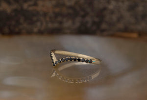 Black diamond  band-Micro pave ring-Diamond wedding Band-Stacking rings-Black Diamond Ring-Solid gold ring-Enhancer ring guard-Enhancer Ring