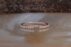 Stacking wedding ring-Minimalist ring-Diamond Eternity Band-Wedding band-Stacking rings-Diamond Ring-Nesting Wedding Band-Matching rings