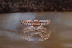Stacking wedding ring-Minimalist ring-Diamond Eternity Band-Wedding band-Stacking rings-Diamond Ring-Nesting Wedding Band-Matching rings