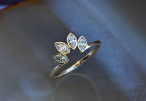 Marquise wedding band-Marquise diamond ring-Diamond Ring-Curved ring-Wedding band-Matching wedding bands-Marquise engagement-Enhancer Ring