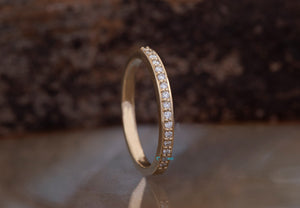 Diamond Eternity Wedding Band-Stacking gold rings- Diamond Band-Anniversary Gift-Minimalist ring-FREE SHIPPING-Anillo de bodas