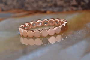 Matching rings-Diamond band-Matching band- Eternity Wedding Band-Rose gold wedding ban-Aquamarine ring-Art deco band-Anillo de bodas