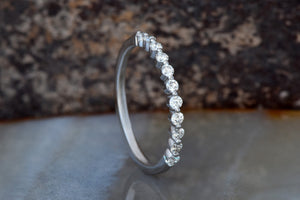 Matching rings-Diamond Eternity Wedding Band-Wedding band-Diamond band ring-Eternity Ring-Stacking gold rings-Anillo de bodas-Art deco band