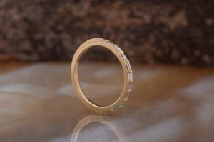 Minimalist ring-Diamond Eternity Band-Wedding band-Stacking rings-Baguette ring-14k yellow gold -Baguette Diamond Ring-Nesting Wedding Band