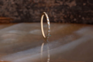 Minimalist ring-Diamond Eternity Band-Wedding band-Stacking rings-Baguette ring-14k yellow gold -Baguette Diamond Ring-Nesting Wedding Band