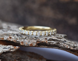 Diamond Eternity Wedding Band-Diamond 1/2 carat wedding band-Wedding band yellow gold -Diamond Band-Half eternity Ring-Art deco band ring