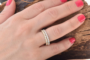 Dainty gold ring diamond-Art deco wedding band-Diamond wedding band-Eternity wedding band-Diamond Engagement Ring-Classic band-For her-