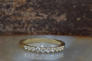 Diamond band vintage-Nesting ring-Eternity Wedding Band-Diamond Ring-Stacking band-Anniversary ring-Half Eternity Ring- Diamond band