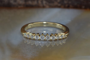 Diamond band vintage-Nesting ring-Eternity Wedding Band-Diamond Ring-Stacking band-Anniversary ring-Half Eternity Ring- Diamond band