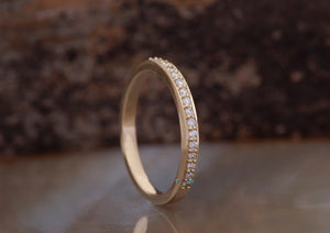 Diamond Eternity Wedding Band-Stacking gold rings- Diamond Band-Anniversary Gift-Minimalist ring-FREE SHIPPING-Anillo de bodas