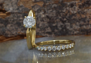 Bridal set rings yellow gold-Diamond wedding set 1.50 carat-Cluster wedding ring set-Promise ring-Art deco wedding ring set-Custom ring-1 carat diamond ring,Art deco ring,Bridal set rings,Cluster wedding ring,custom ring,diamond engagement,diamond ring,for her,free shipping,gold ring,Halo engagement ring,promise ring,wedding sets