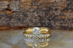 Bridal set rings yellow gold-Diamond wedding set 1.50 carat-Cluster wedding ring set-Promise ring-Art deco wedding ring set-Custom ring-1 carat diamond ring,Art deco ring,Bridal set rings,Cluster wedding ring,custom ring,diamond engagement,diamond ring,for her,free shipping,gold ring,Halo engagement ring,promise ring,wedding sets