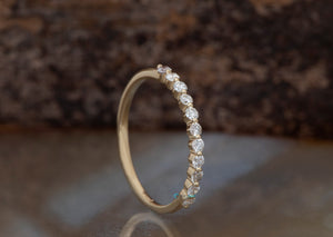 Matching band-Diamond Eternity Wedding Band-Stacking gold rings- Diamond Band-Minimalist ring-Anillo de bodas-Dainty gold ring diamond