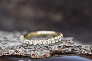 Diamond Eternity Wedding Band-Diamond 1/2 carat wedding band-Wedding band yellow gold -Diamond Band-Half eternity Ring-Art deco band ring