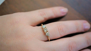 Three stone engagement ring-Three stone ring-0.50ct Diamond Eternity Wedding Band-Stacking gold rings- Diamond Band-Three Stone Wedding Band