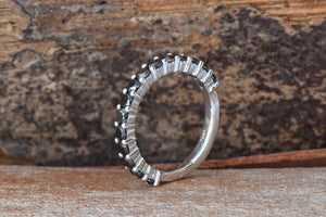 Black diamond band-Micro pave ring-Diamond wedding Band-Stacking rings-Matching bands-Black Diamond Ring-Solid gold ring-Matching rings