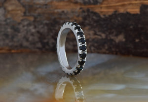 1 ct black diamond ring-Micro pave ring-Black diamond band-Stacking rings-Matching bands-Black Diamond Ring-Solid gold ring-Matching rings