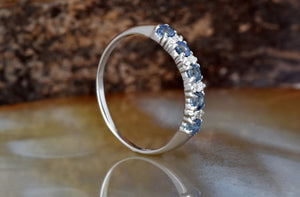 Sapphire eternity band-Blue sapphire engagement ring-Blue sapphire band-14K White Gold Ring-Women Jewelry-Anniversary ring-Multistones ring-Anniversary ring,blue sapphire ring,diamond ring,diamond thin band,diamond wedding band,eternity band,gold diamond ring,Multistone ring,sapphire band,sapphire diamond,sapphire eternity,Vintage sapphire,wedding band
