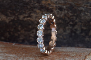 Diamond band-Matching band- Diamond Eternity Wedding Band-Stacking gold rings- Diamond Band-Anniversary Gift-Minimalist ring-Anillo de bodas