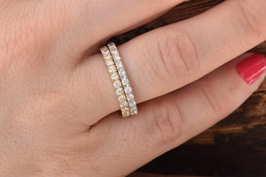 Dainty gold ring diamond-Art deco wedding band-Diamond wedding band-Eternity wedding band-Diamond Engagement Ring-Classic band-For her-