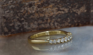 Diamond band vintage-Nesting ring-Eternity Wedding Band-Diamond Ring-Stacking band-Anniversary ring-Half Eternity Ring- Diamond band