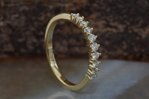 Diamond band vintage-Nesting ring-Eternity Wedding Band-Diamond Ring-Stacking band-Anniversary ring-Half Eternity Ring- Diamond band