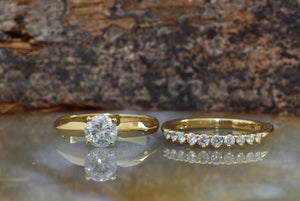Bridal set rings yellow gold-Diamond wedding set 1.50 carat-Cluster wedding ring set-Promise ring-Art deco wedding ring set-Custom ring-1 carat diamond ring,Art deco ring,Bridal set rings,Cluster wedding ring,custom ring,diamond engagement,diamond ring,for her,free shipping,gold ring,Halo engagement ring,promise ring,wedding sets
