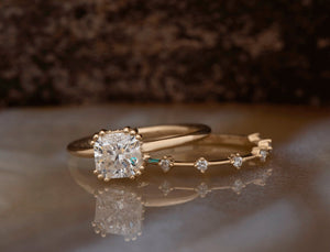 Bridal wedding ring ct radiant-Gold Solitaire Ring-Solitaire