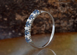 Sapphire eternity band-Blue sapphire engagement ring-Blue sapphire band-14K White Gold Ring-Women Jewelry-Anniversary ring-Multistones ring-Anniversary ring,blue sapphire ring,diamond ring,diamond thin band,diamond wedding band,eternity band,gold diamond ring,Multistone ring,sapphire band,sapphire diamond,sapphire eternity,Vintage sapphire,wedding band