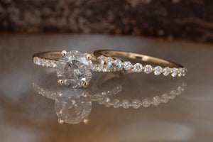 3.96ct salt&pepper diamond-Salt and Pepper diamond engagement ring-4ct solitaire ring-Promise ring-Salt and pepper ring-Wedding set-4ct